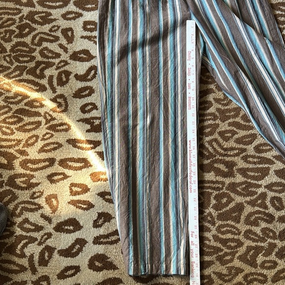 Serengeti Beach pants Womens XL striped Pockets Bohemian Lagenlook 100% Cotton - Picture 8 of 11